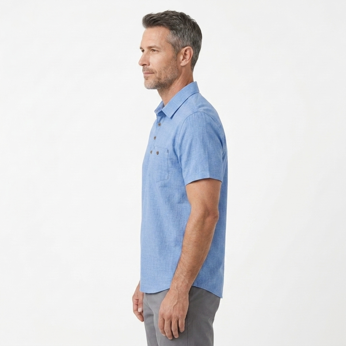 Polo homme coupe ajustée avec poche poitrine — bureau &amp; loisirs