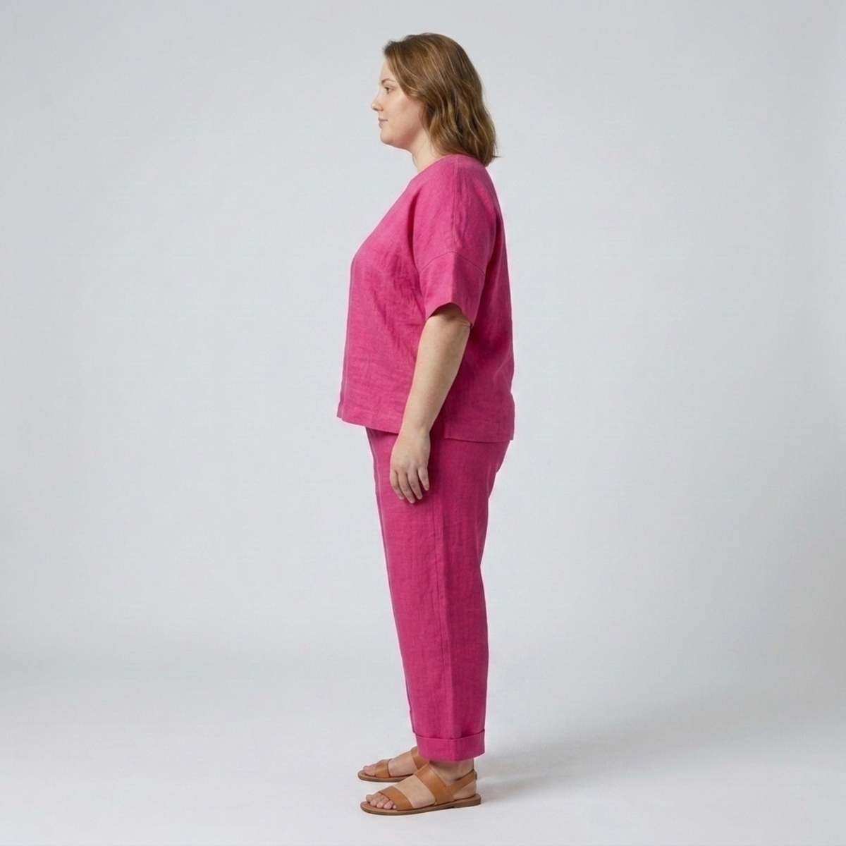 Ensemble pantalon grande taille en coton pour femme