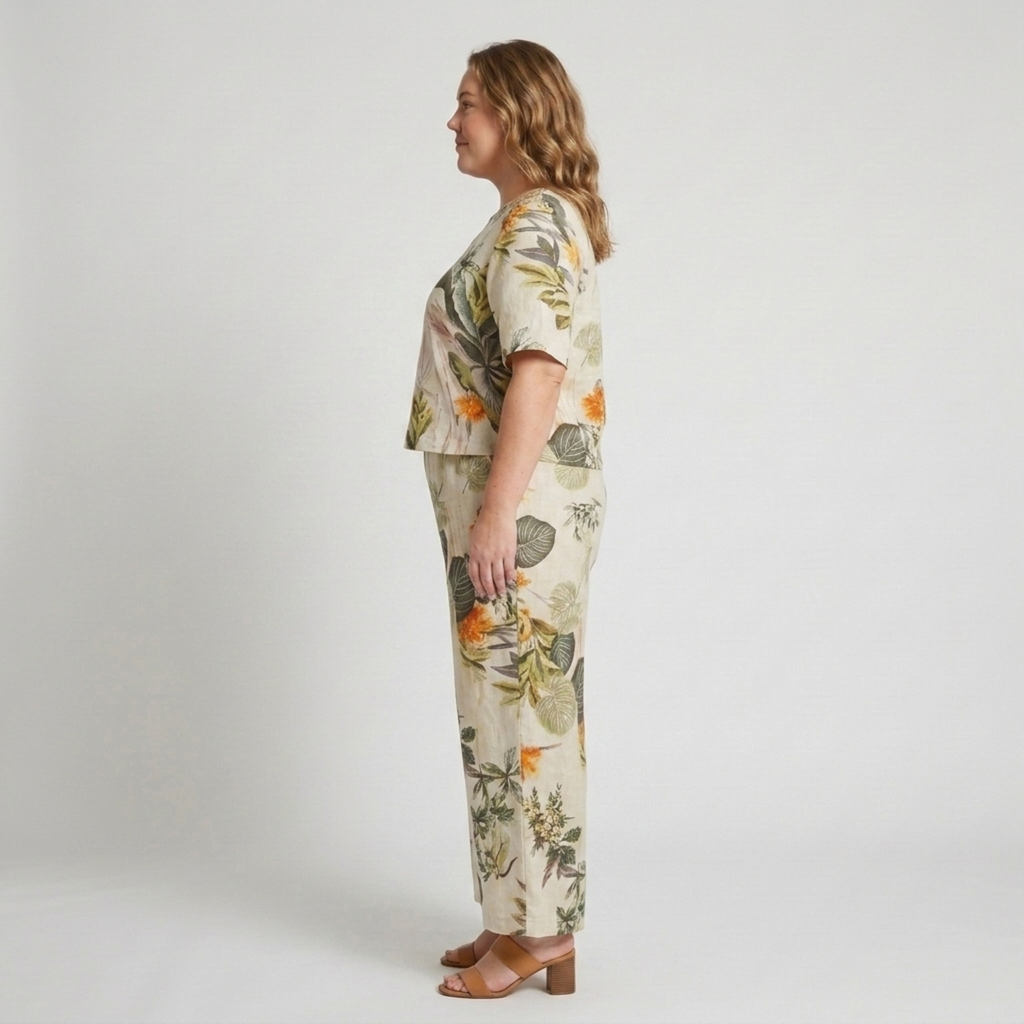 Ensemble pantalon grande taille à imprimé floral