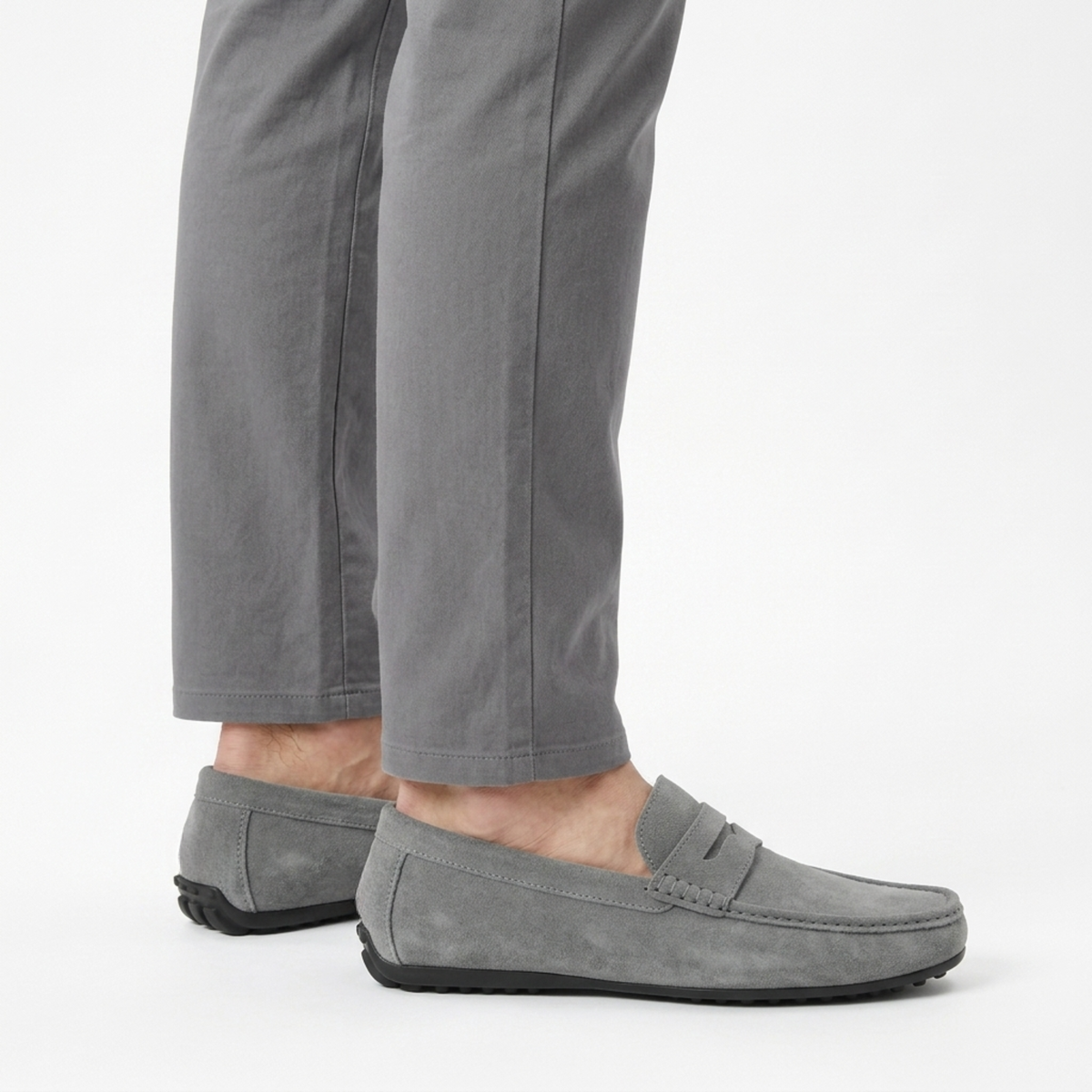 Mocassins en daim pour homme — bride penny — style quotidien décontracté