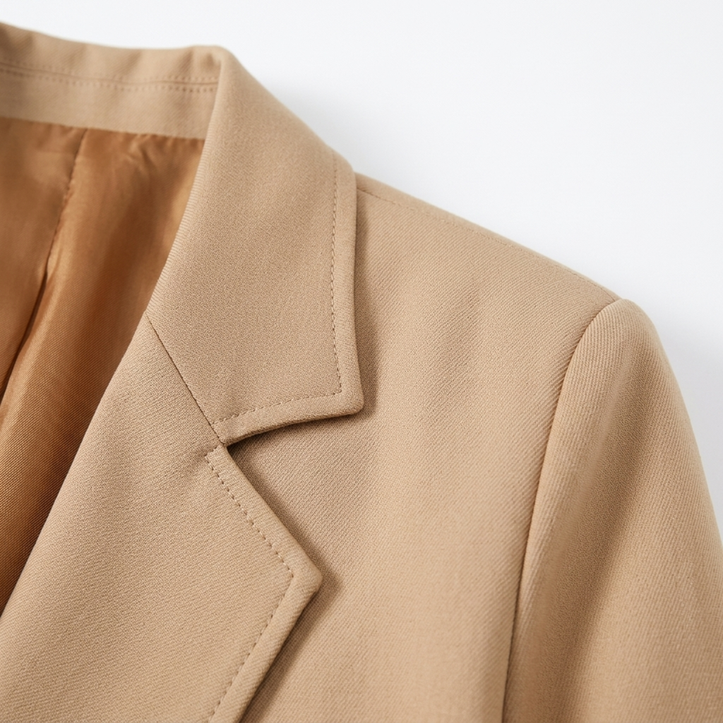 Blazer en Polyester Femme – Fente Latérale et Boucle Dissimulée Coupe Ample