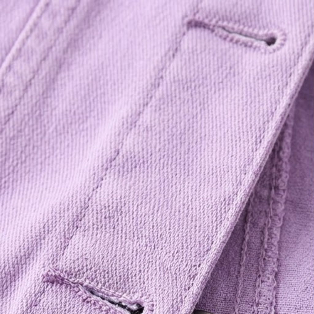 Veste en Jean Courte avec Boutons et Poches de Poitrine pour Femme