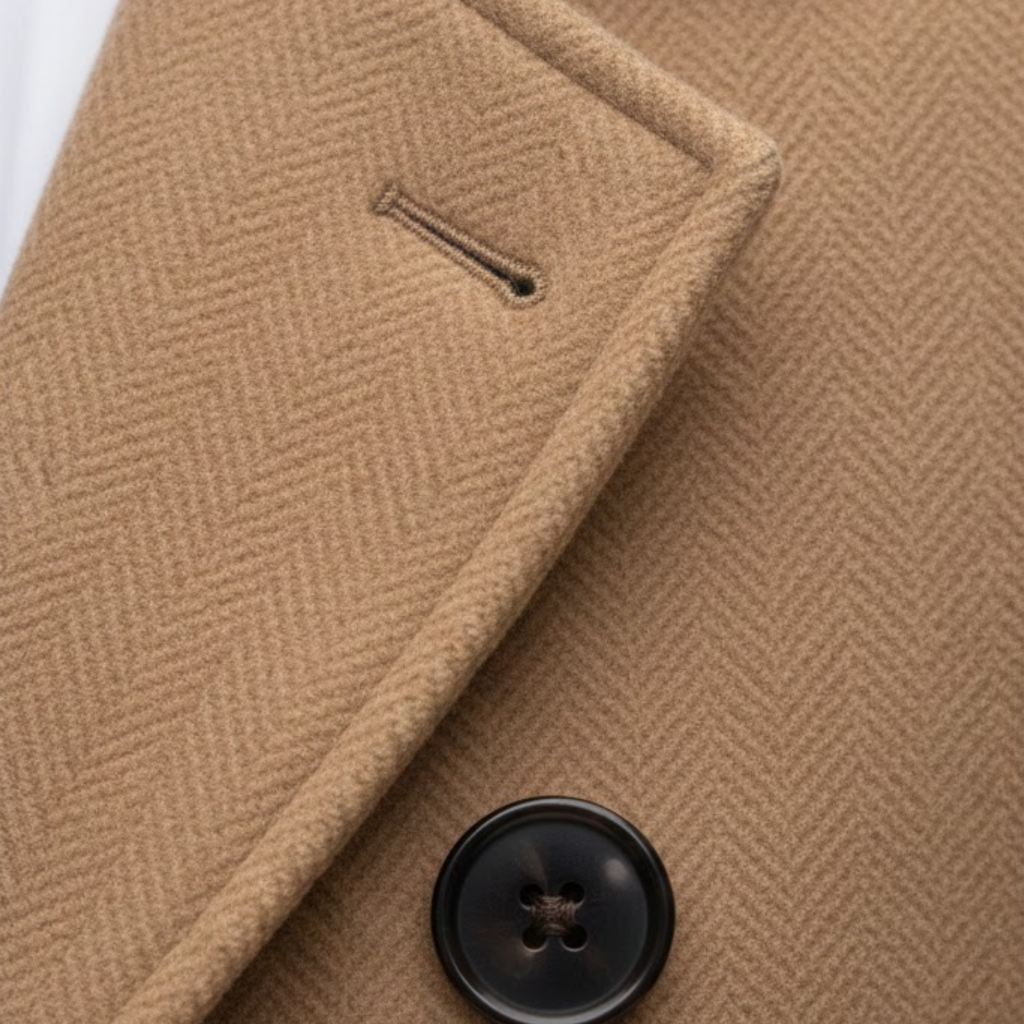 Manteau en laine pour homme automne hiver style business casual double boutonnage trench long