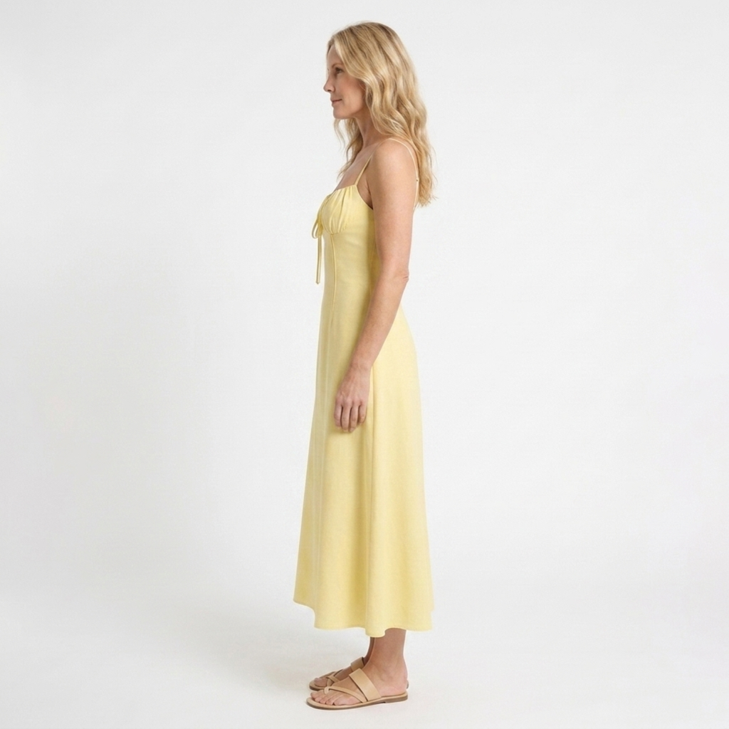 Robe longue femme — décolleté en cœur et fines bretelles | sortie d'été