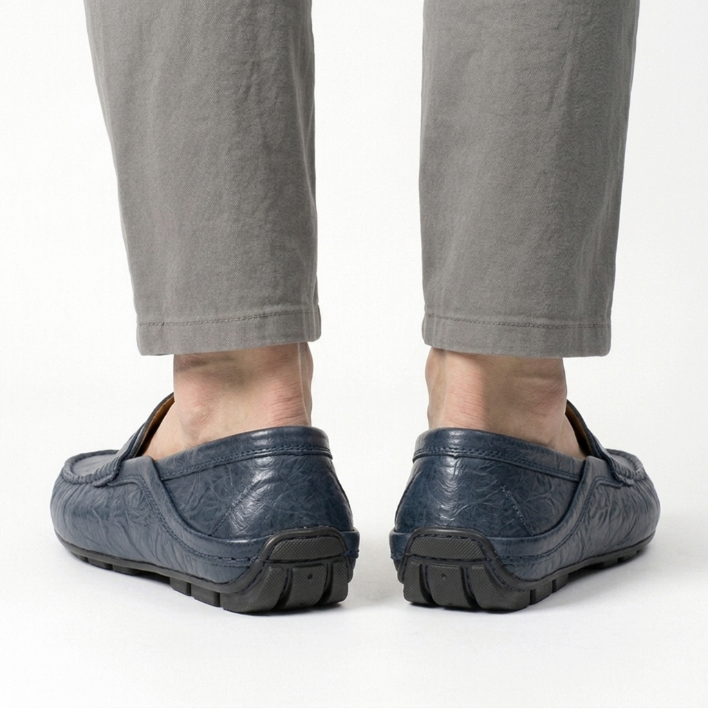 Mocassins homme en cuir — talon rabattable — voyage et style décontracté