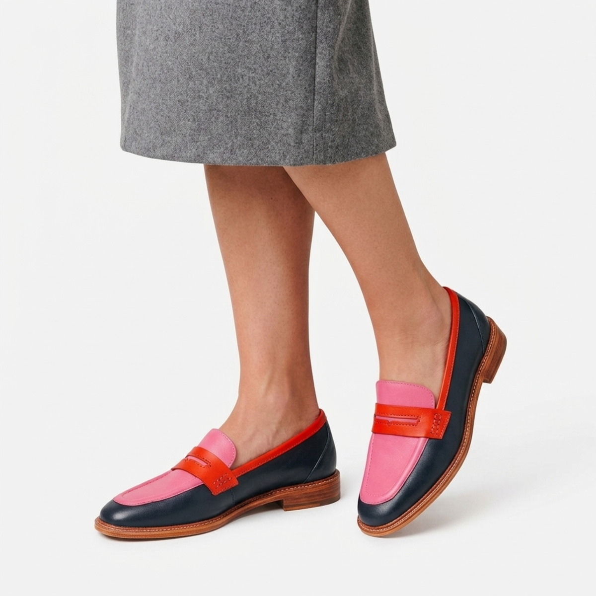 Mocassins multicolores semelle plate quotidien