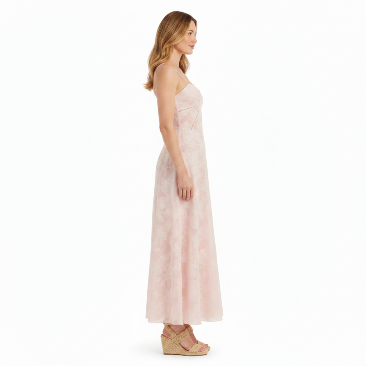 Robe de Soirée Longue Bustier à Broderies Florales et Coupe Évasée pour Femme