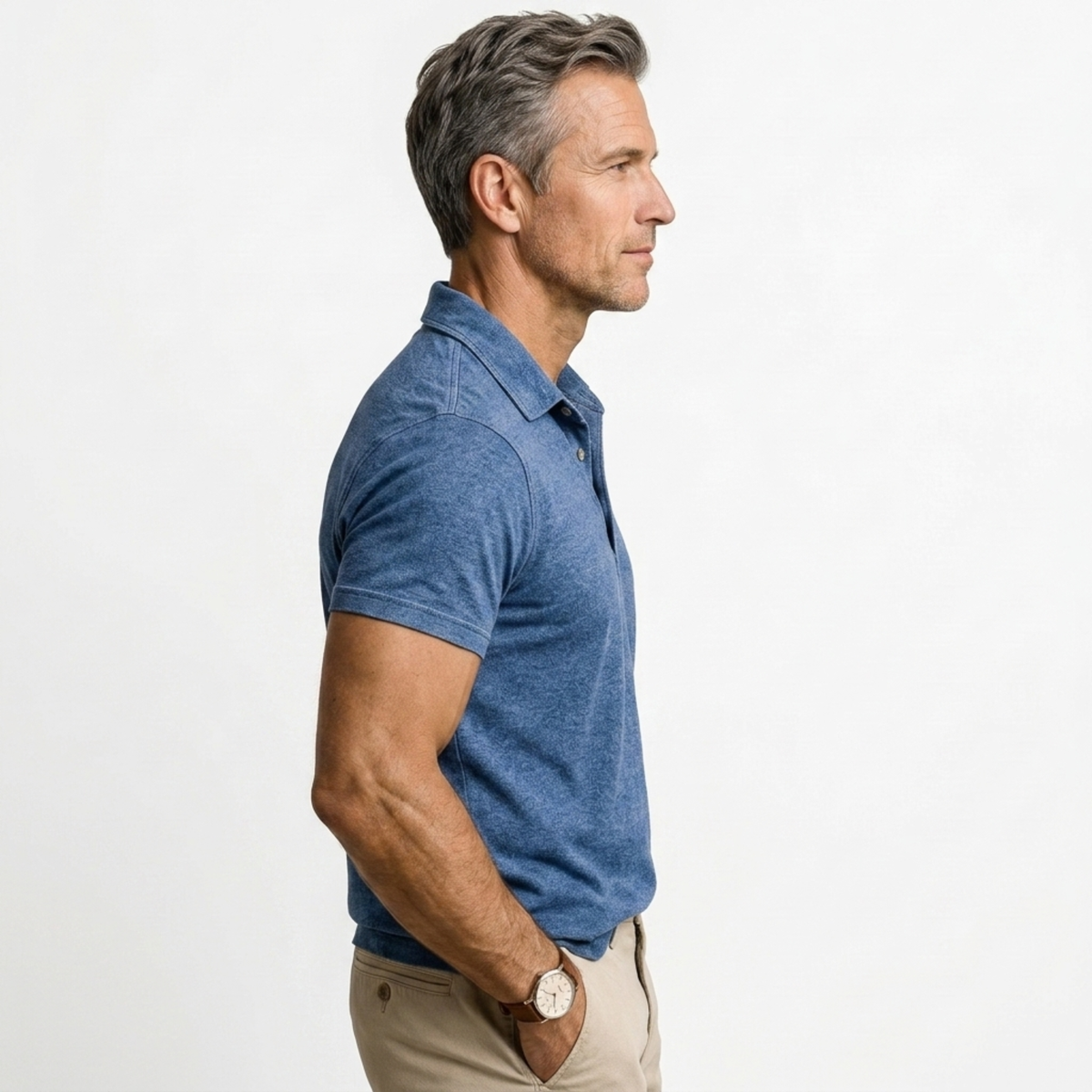 Polo en coton pour hommes — coupe décontractée — style vintage