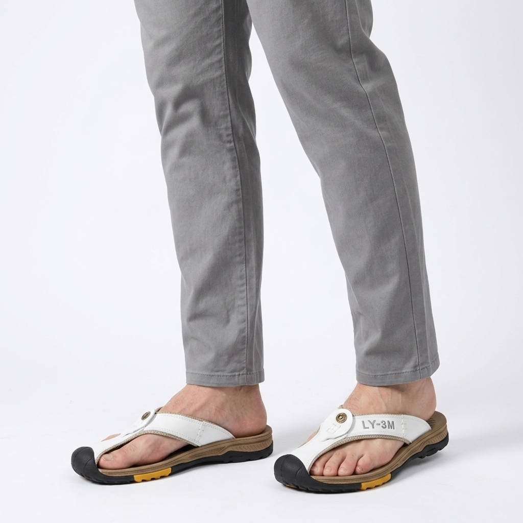 Tongs de plage homme — sandales à entre-doigt antidérapantes — été