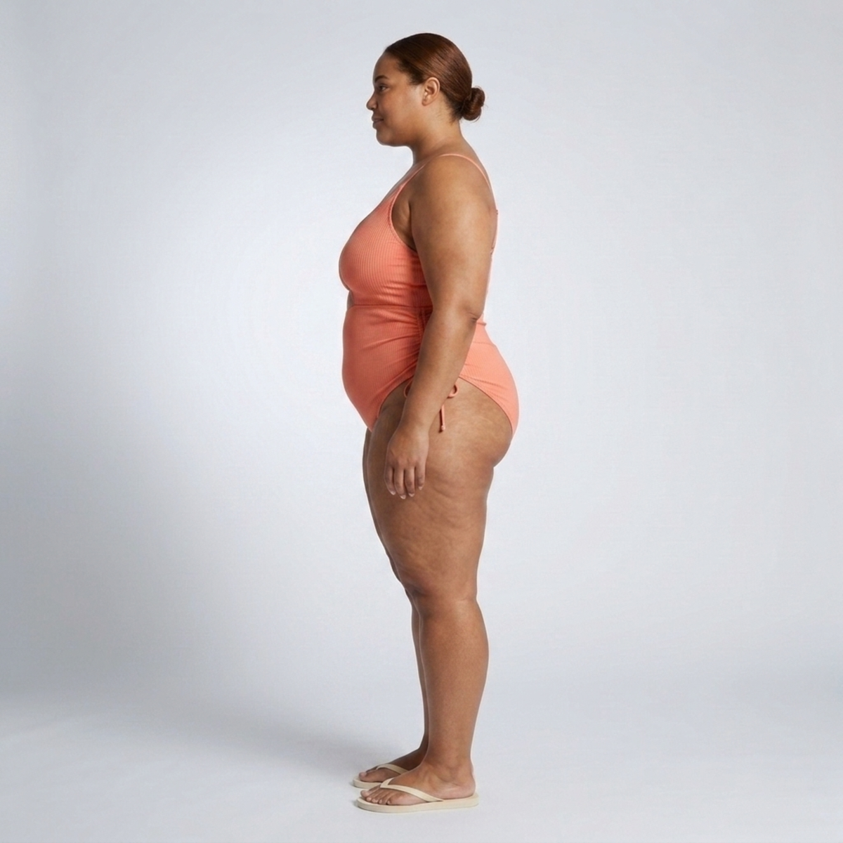 Maillot de bain une pièce grande taille pour femme avec découpe et fronces