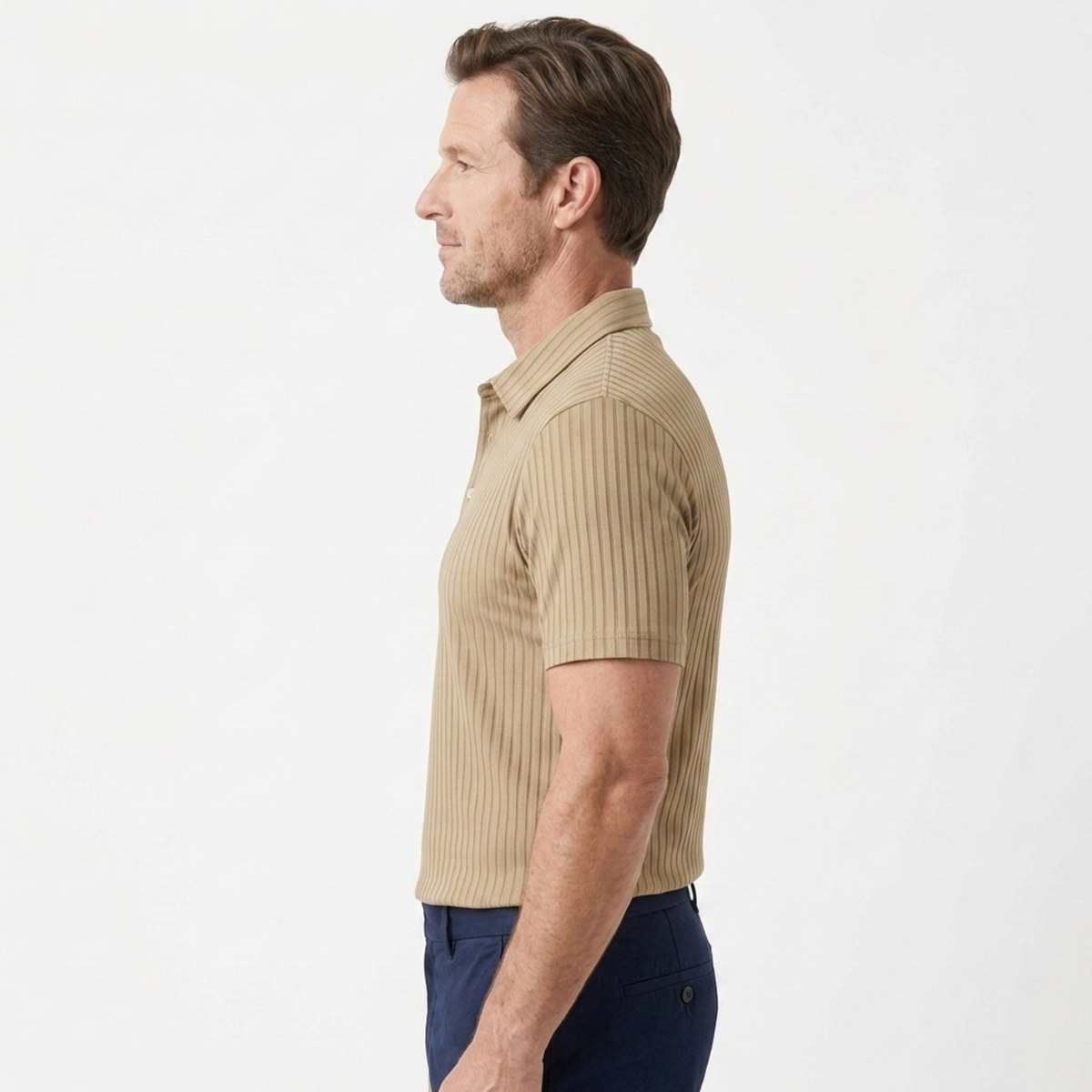 Polo pour homme — maille texturée — style décontracté