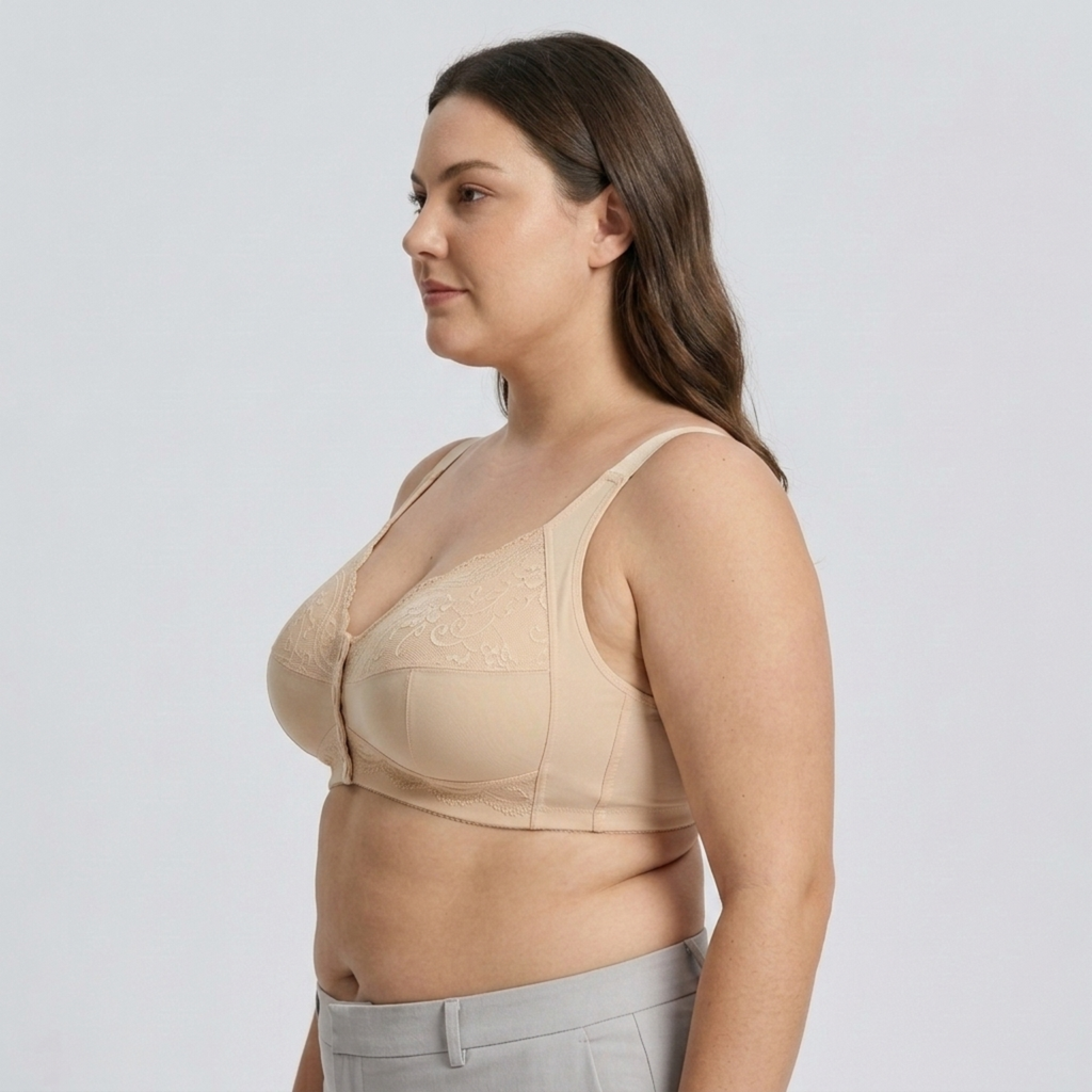 Soutien-gorge grande taille pour femme avec fermeture à l'avant sans armatures