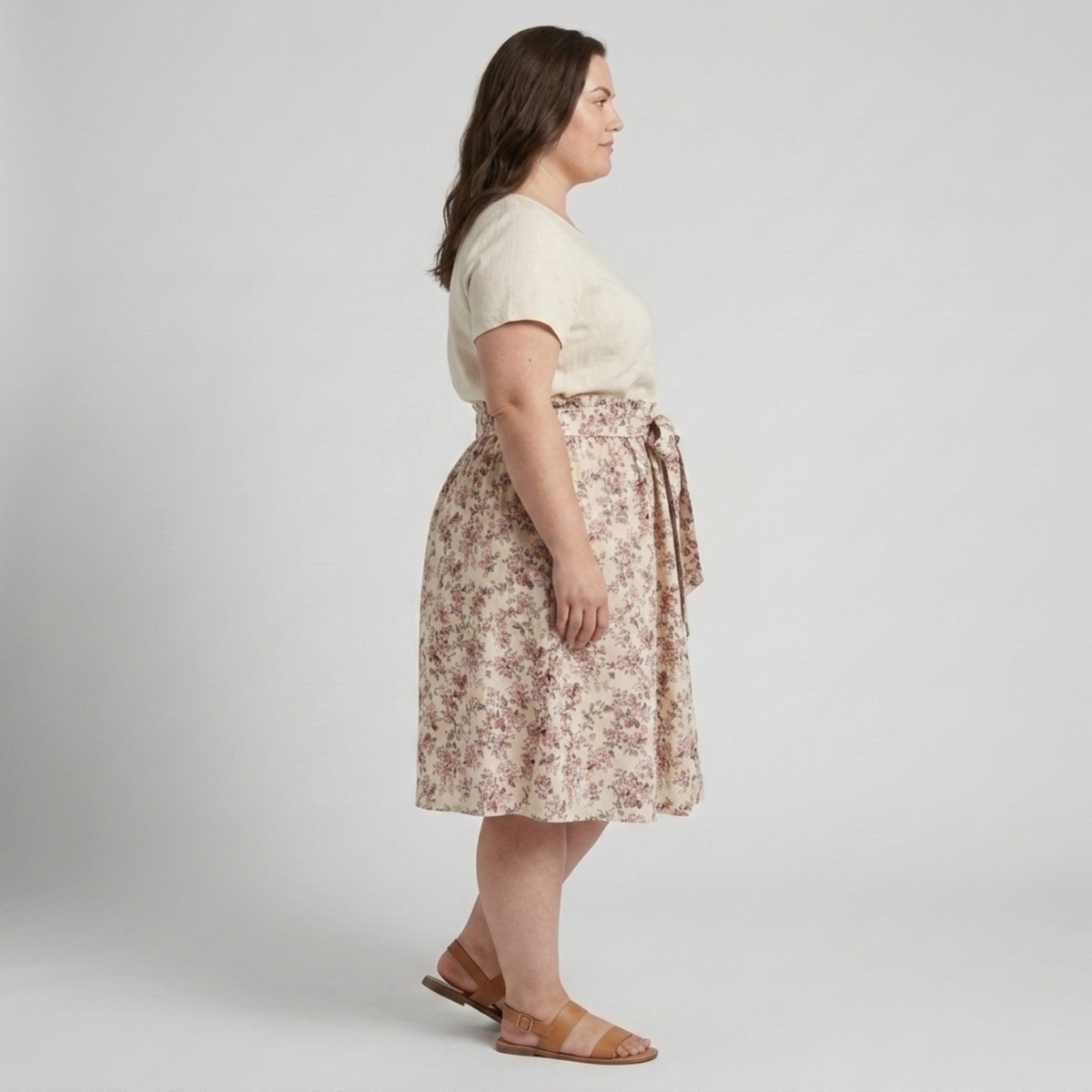 Robe de plage grande taille pour femme évasée à motif floral