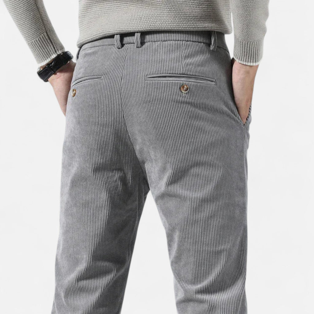 Ancienne Monde | Pantalon Homme en Velours Côtelé Coupe Droite Classique