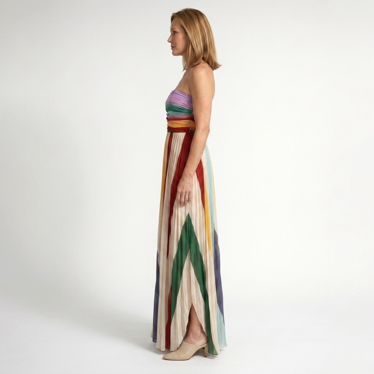 Robe longue femme bohème — bustier sans bretelles — plage et été