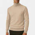 Pull en Acrylique Homme – Col Roulé et Bords Côtelés Coupe Ajustée