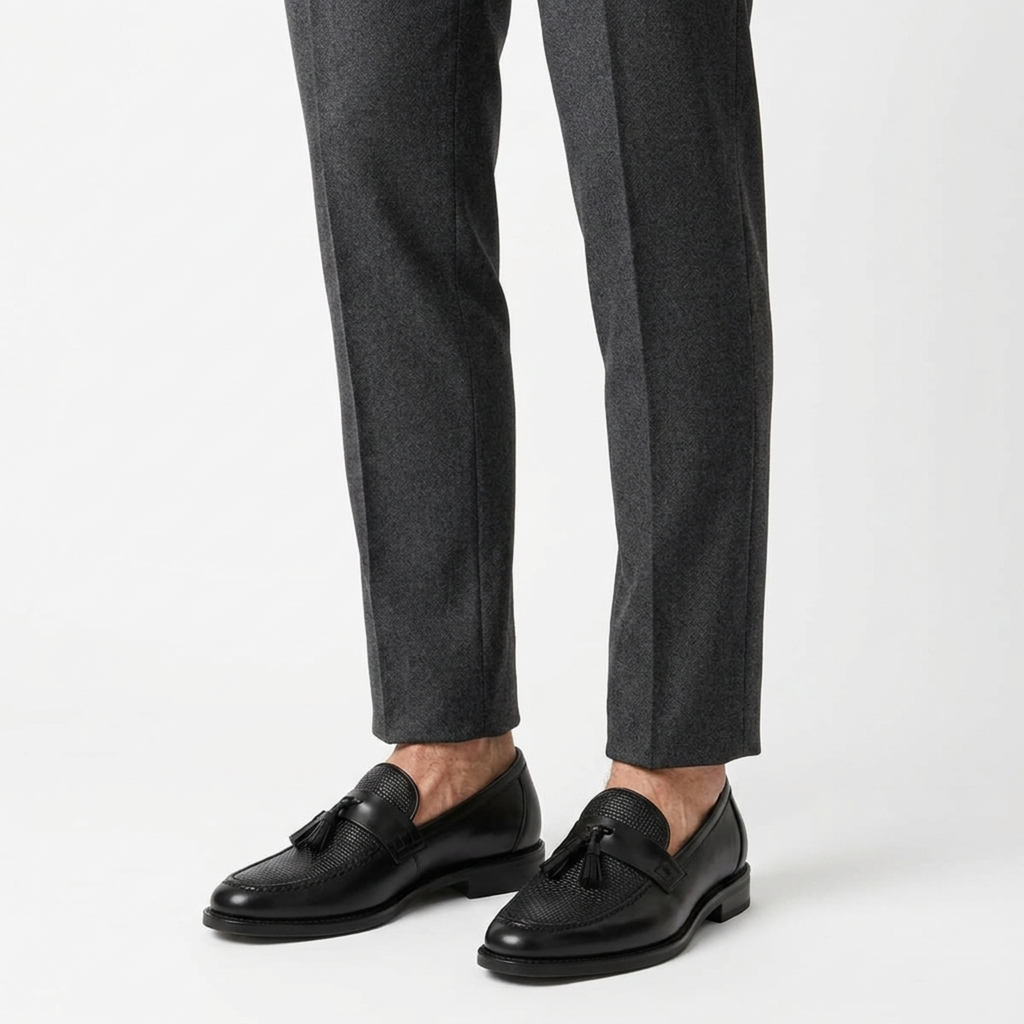 Souliers tressés homme — mocassins slip-on pour le bureau