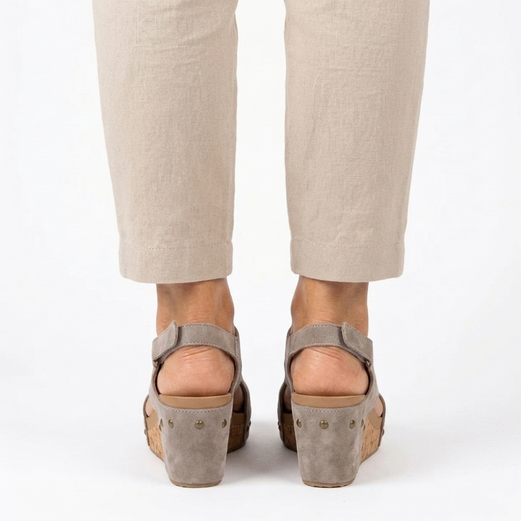 Nu-pieds plateforme femme — bride ajustable et clous — loisirs