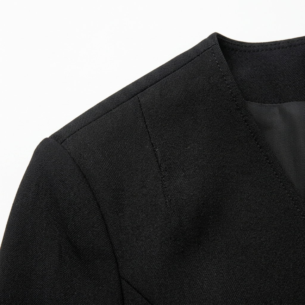 Blazer en Polyester Femme – Col V et Ceinture Coupe Ajustée Élégante