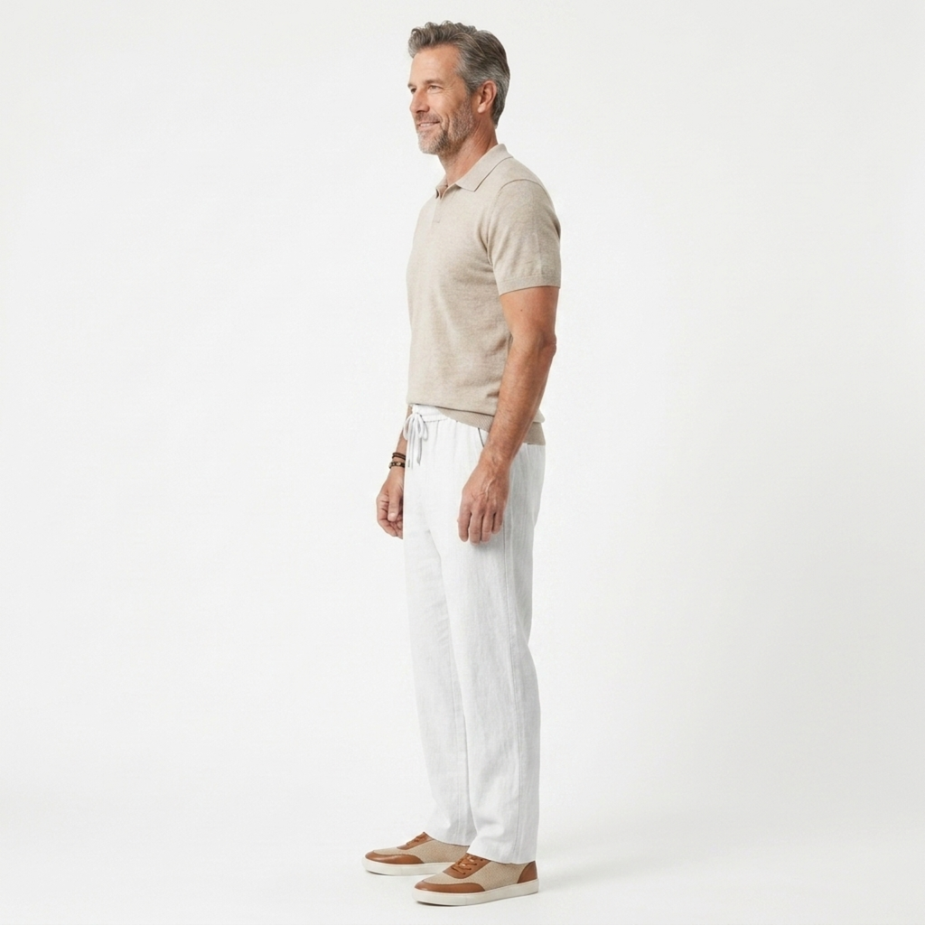 Pantalon coton homme coupe droite — voyage et quotidien