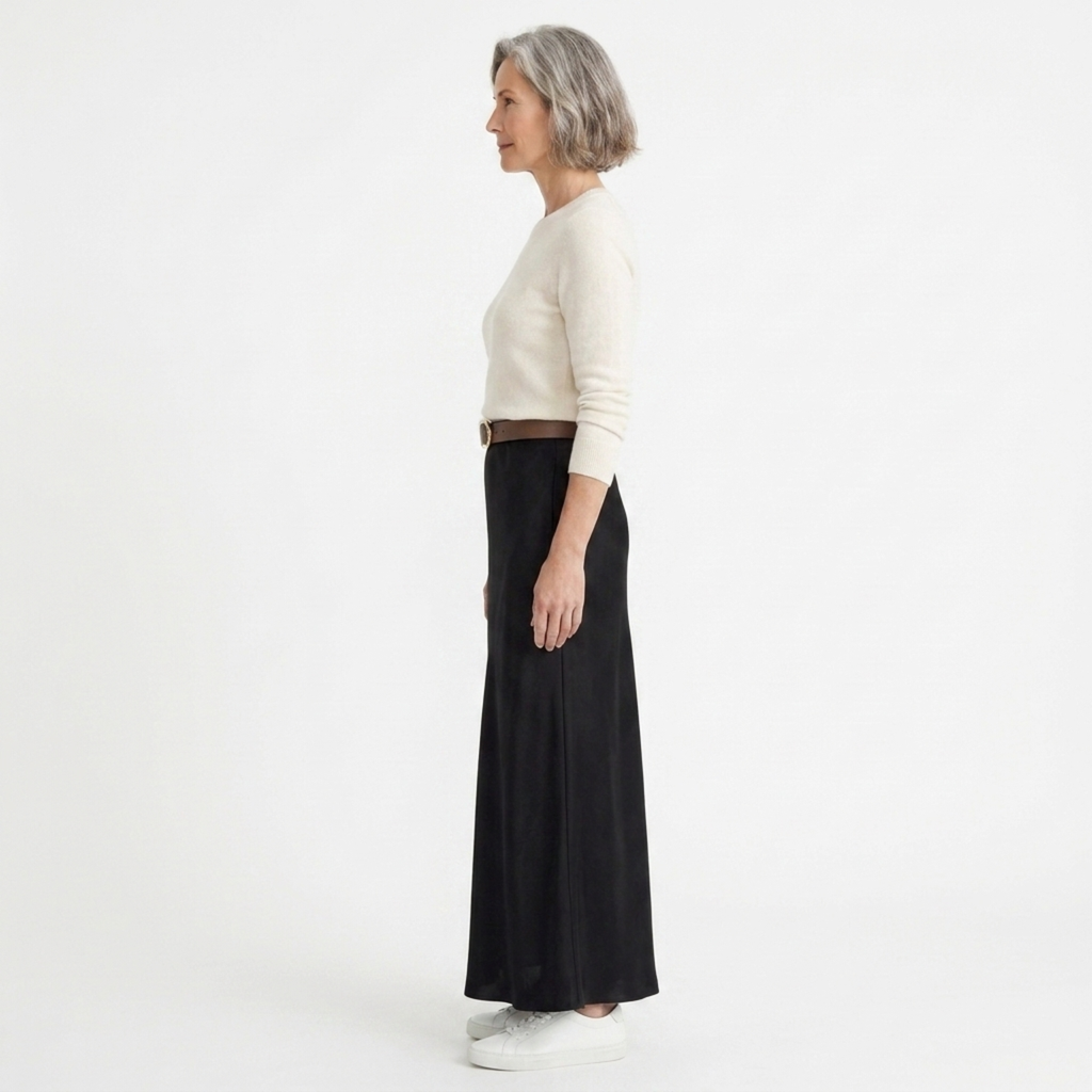 Jupe maxi longue satinée — taille haute coupe sirène — tenue de soirée