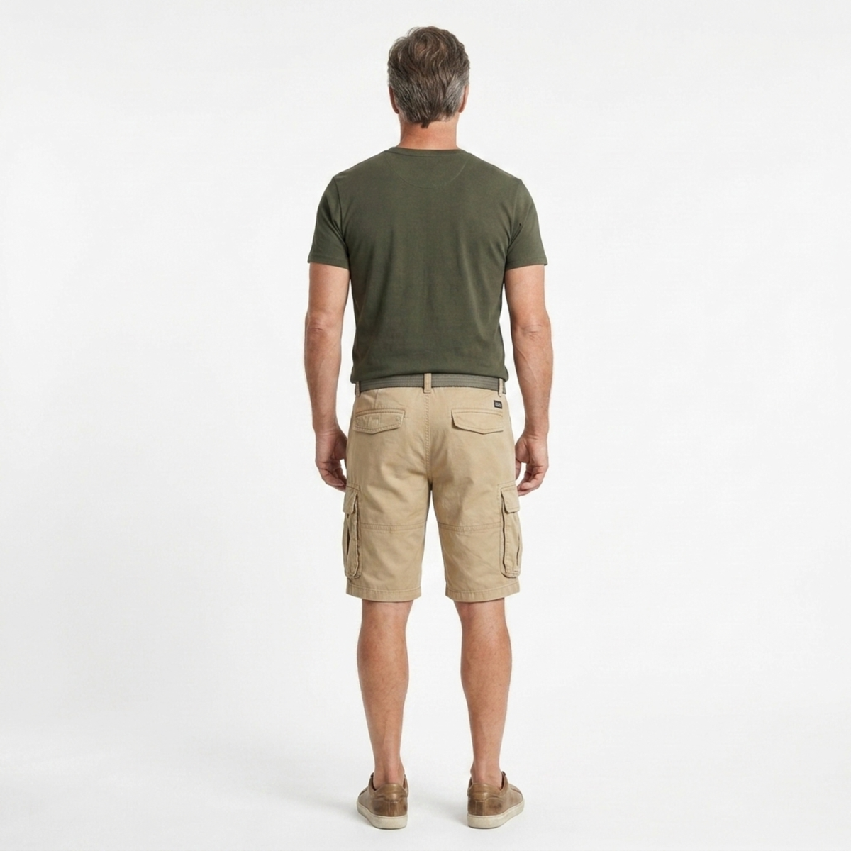Bermuda cargo en coton — style utilitaire multi-poches — vacances