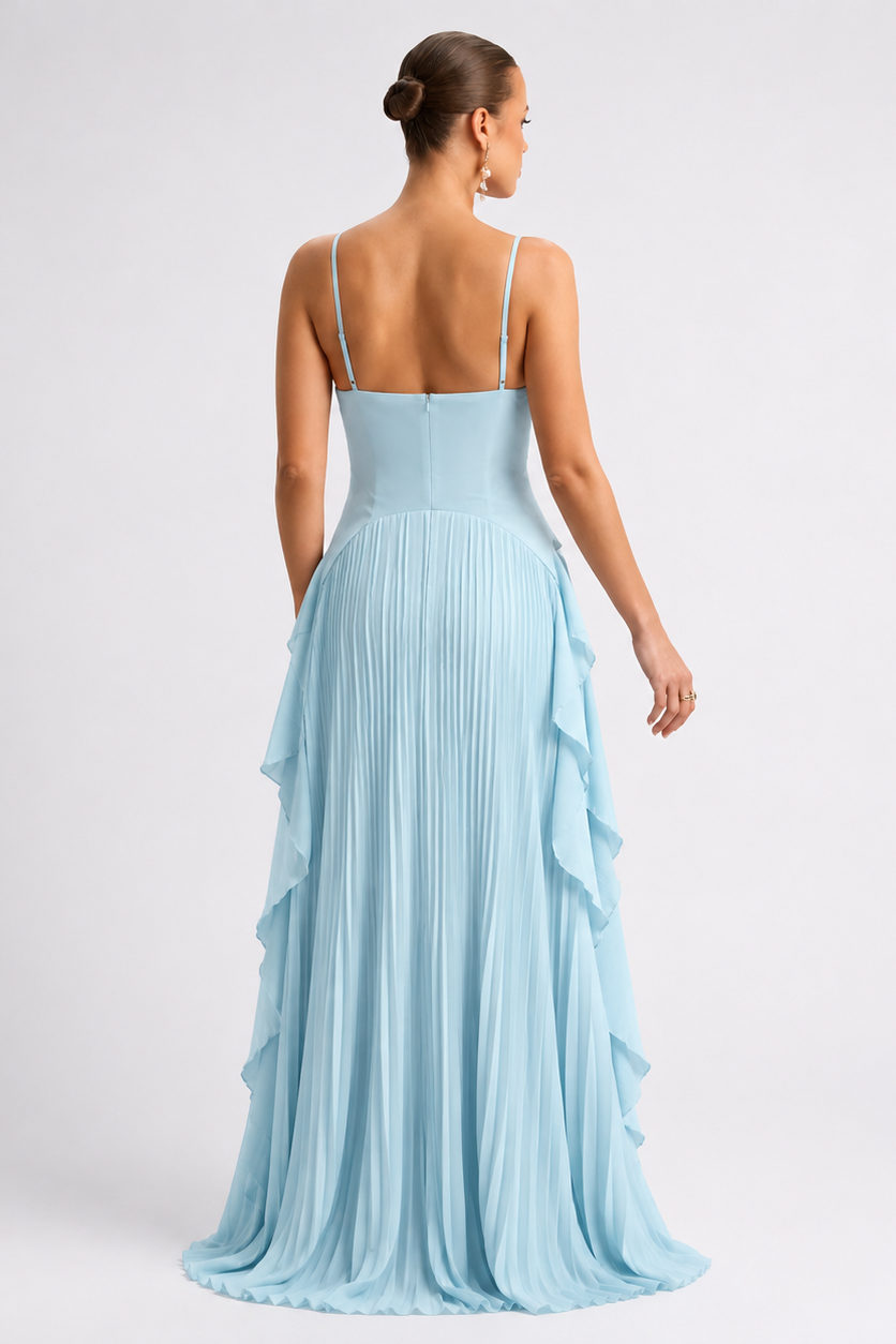 Robe grossesse longue plissée bretelles
