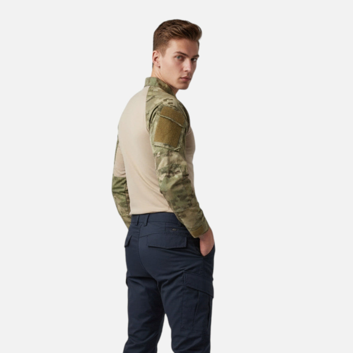 Ancienne Monde | Chemise Homme Style Militaire en Coton Résistant