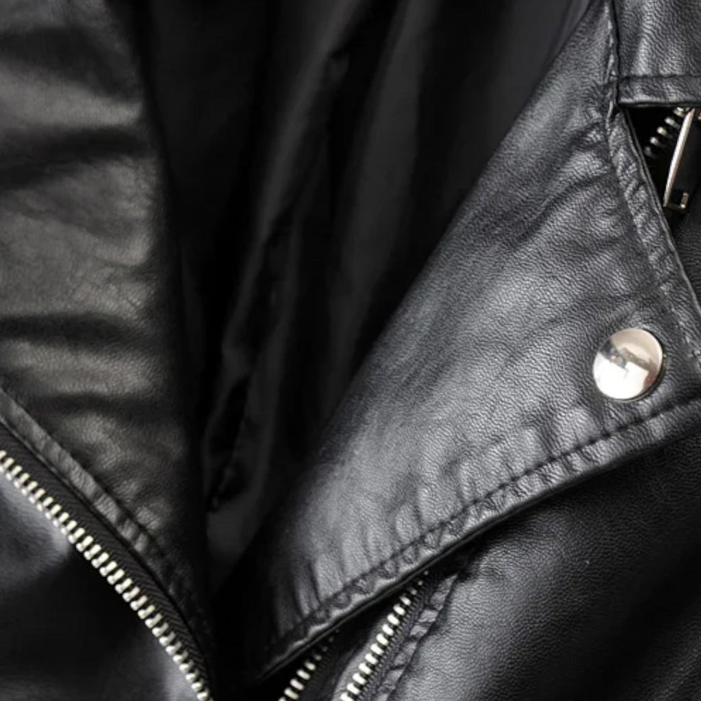 Ancienne Monde | Veste Biker Femme en Cuir Élégante