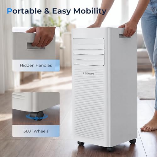 Climatiseur Mobile 3-en-1 9000 BTU avec Ventilation et Déshumidification