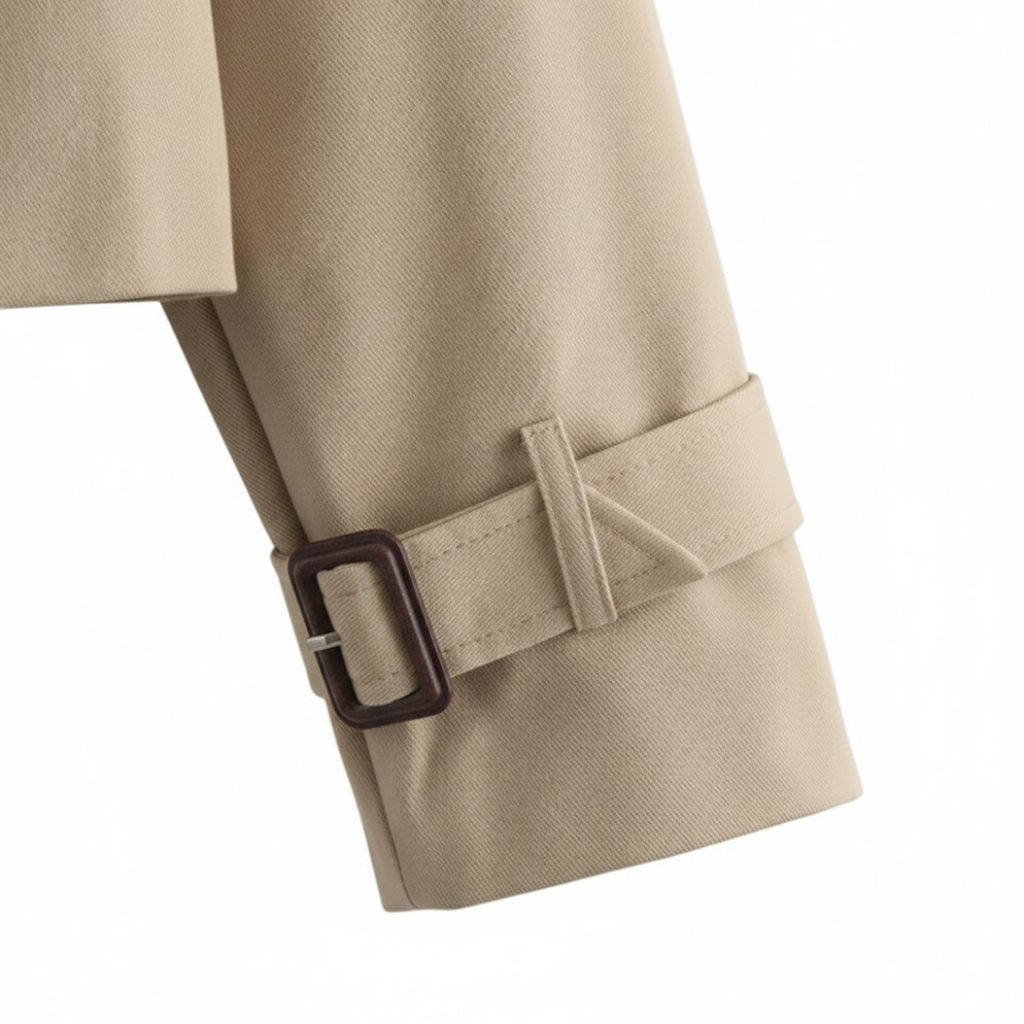 Trench-coat court pour femme à double boutonnage style vintage et chic