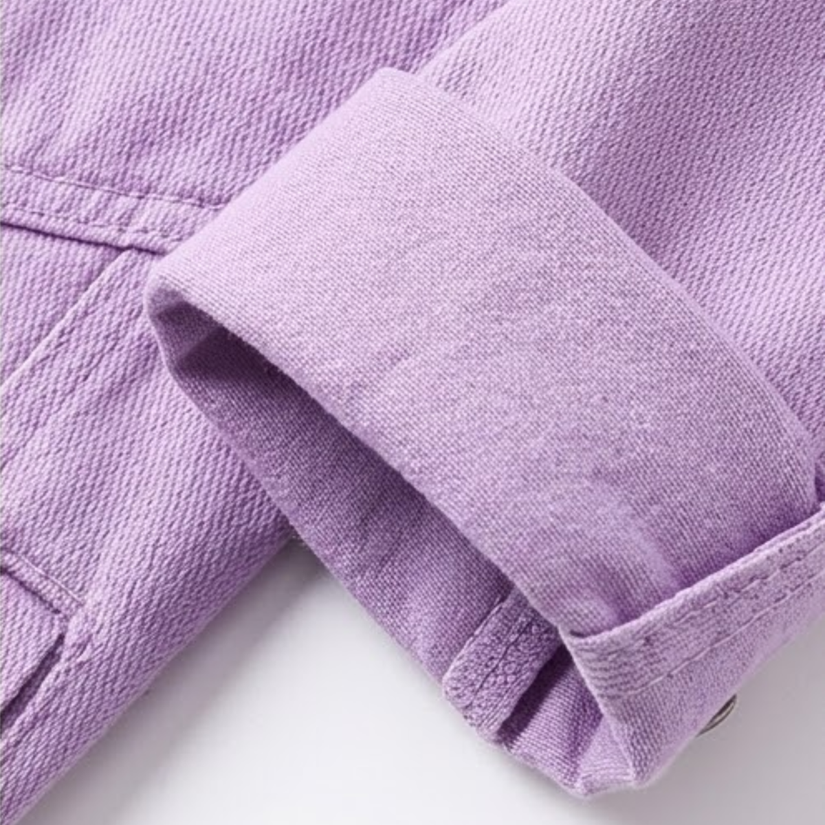 Veste en Jean Courte avec Boutons et Poches de Poitrine pour Femme