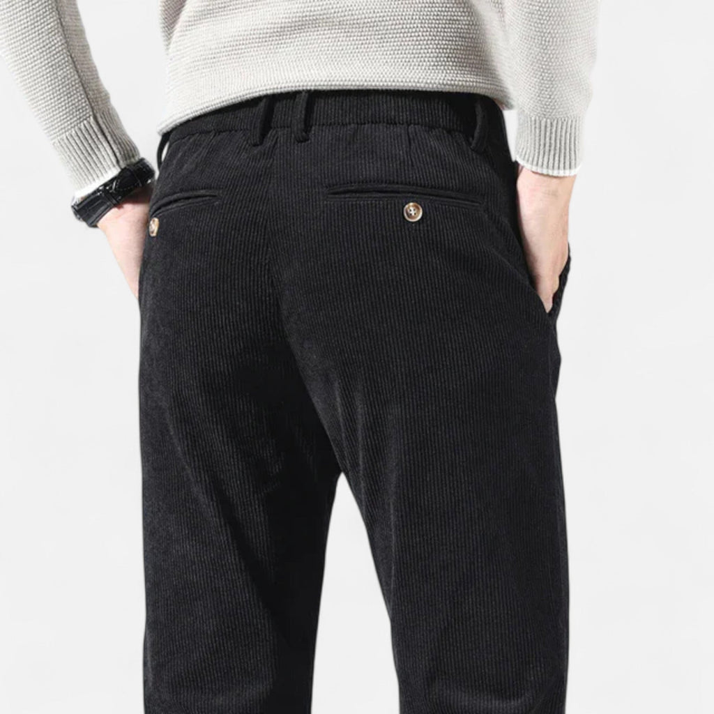 Ancienne Monde | Pantalon Homme en Velours Côtelé Coupe Droite Classique