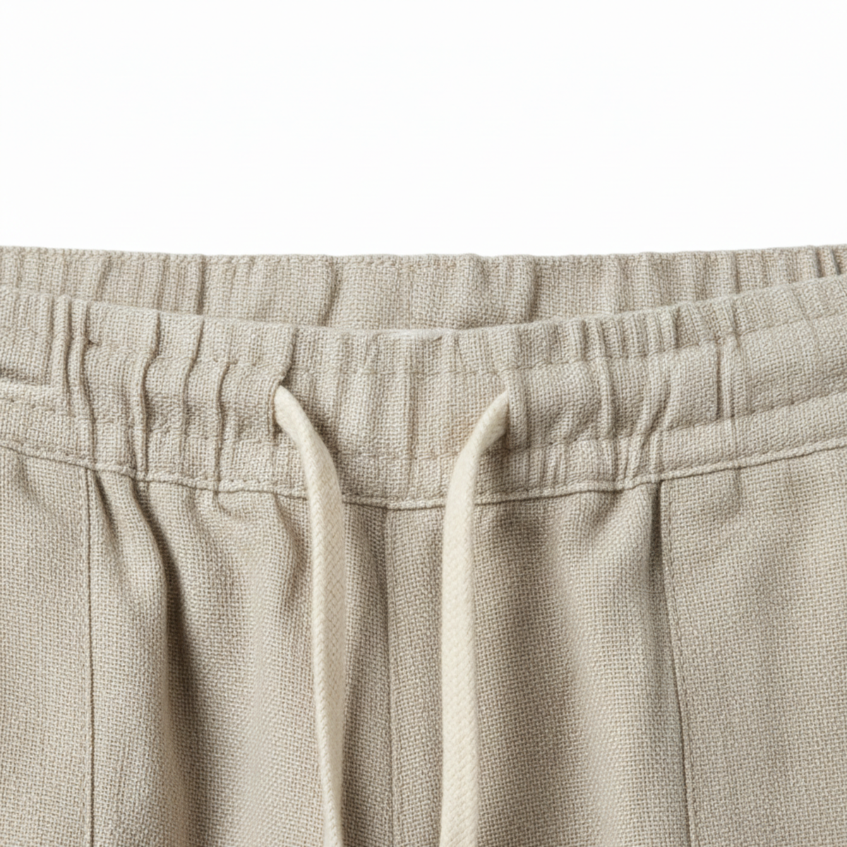 Pantalon en Coton et Lin pour Homme avec Taille Élastique et Coupe Droite