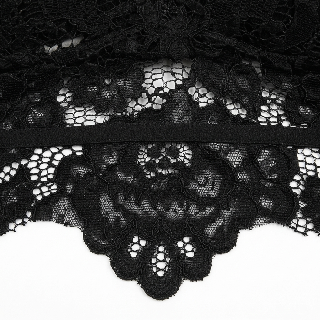 Haut court crop top pour femmes en dentelle — col en v — sortie chic