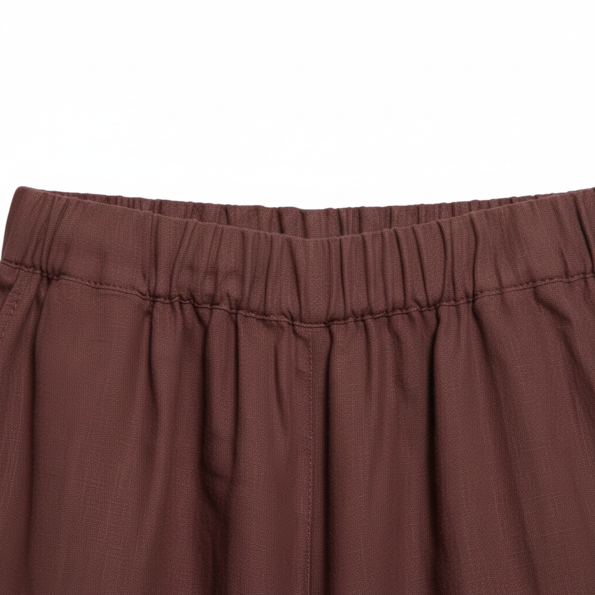Pantalon Large en Lin pour Femme avec Taille Élastiquée et Coupe Courte