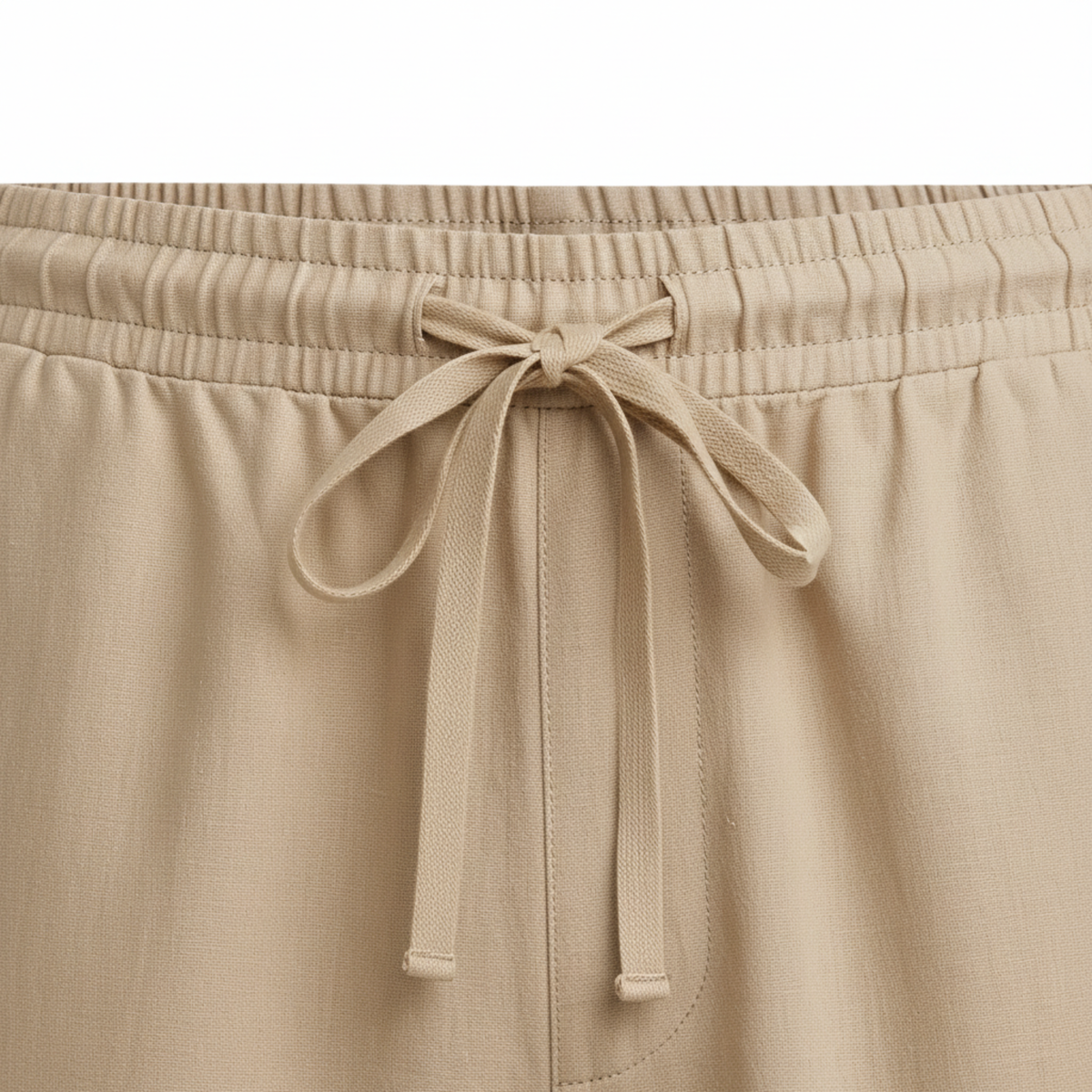 Short en Lin pour Homme avec Taille Élastiquée et Coupe Droite Décontractée