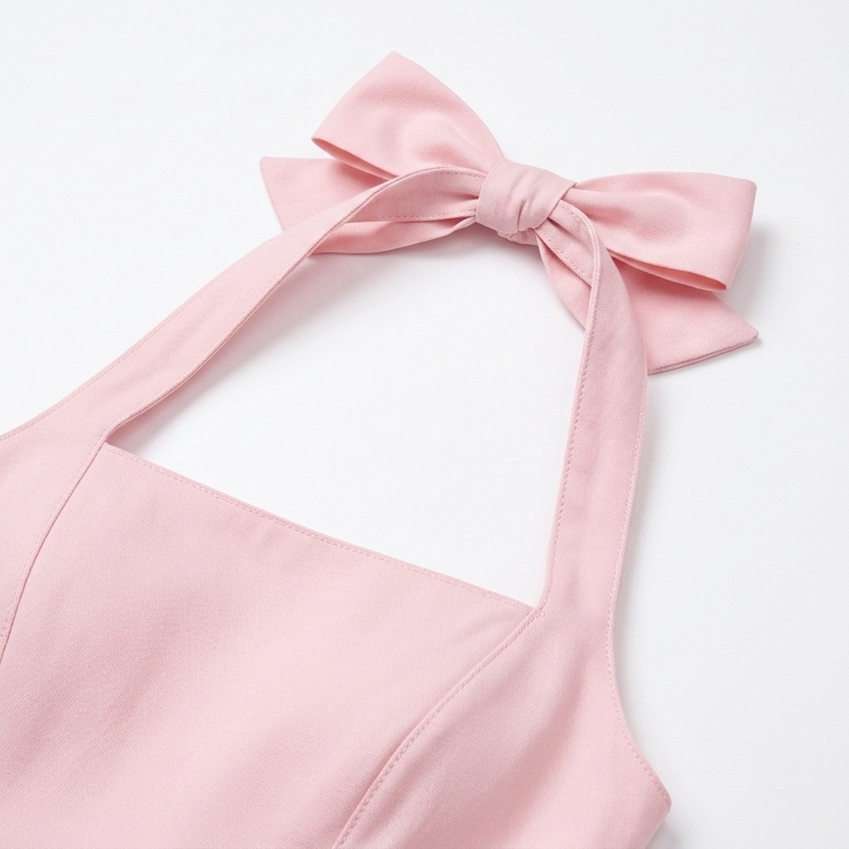 Robe midi femme halter — dos nu et jupe ample — mariage et cérémonie