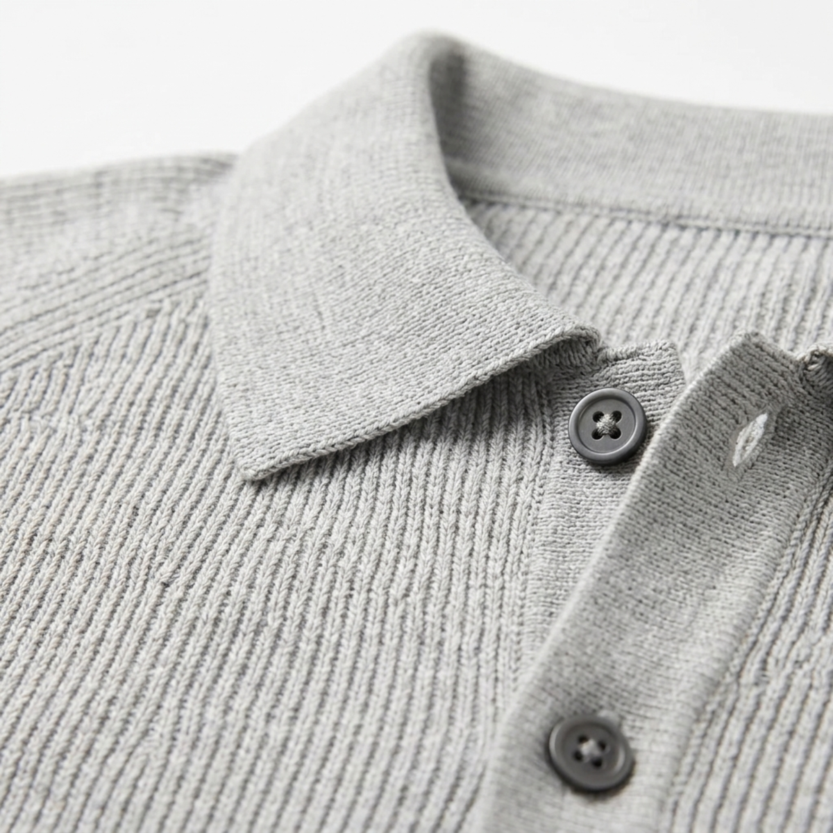 Polo pour homme — maille côtelée — tenue décontractée