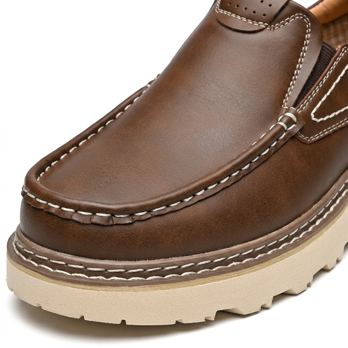 Chaussures cuir sans lacets — semelle robuste et flexible — quotidien