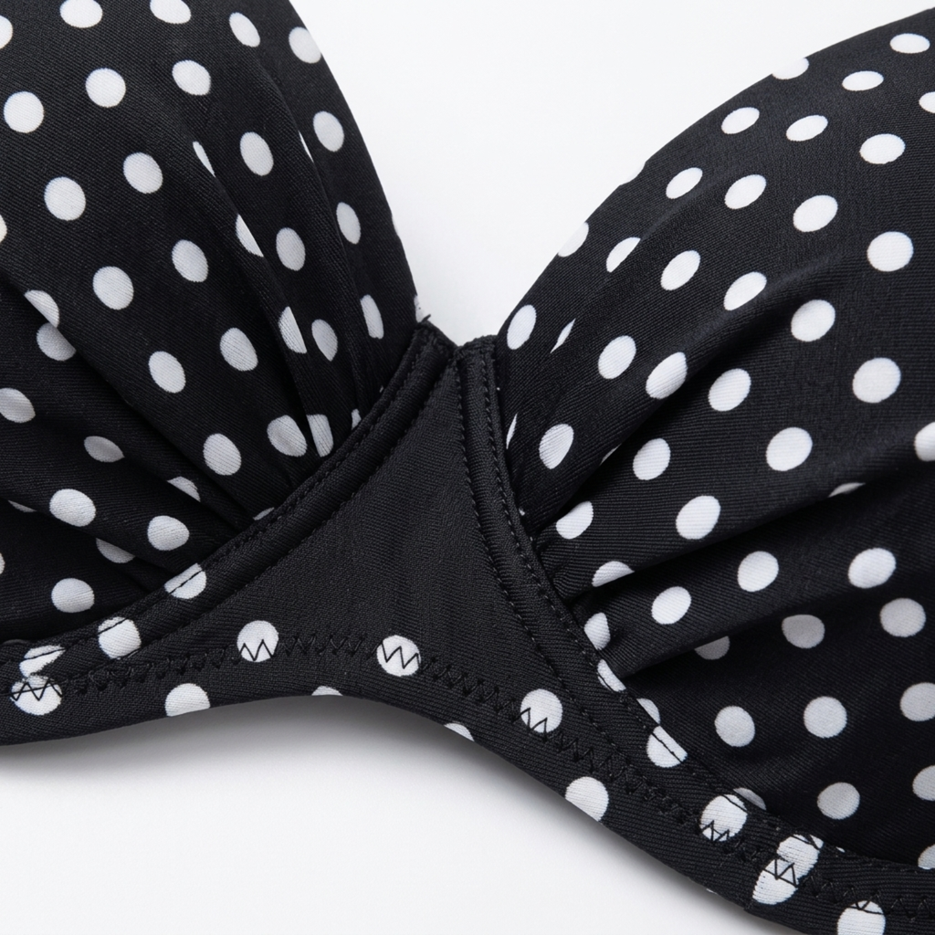 Maillot de bain deux pièces grande taille pour femme bikini taille haute à pois