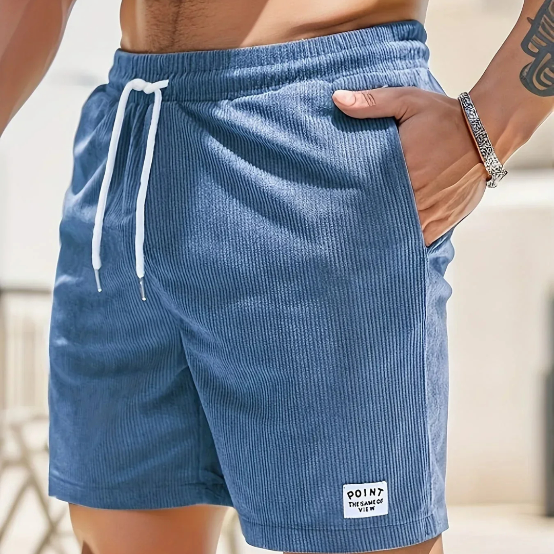 Haut short velours homme — vêtement décontracté d'été à lacet