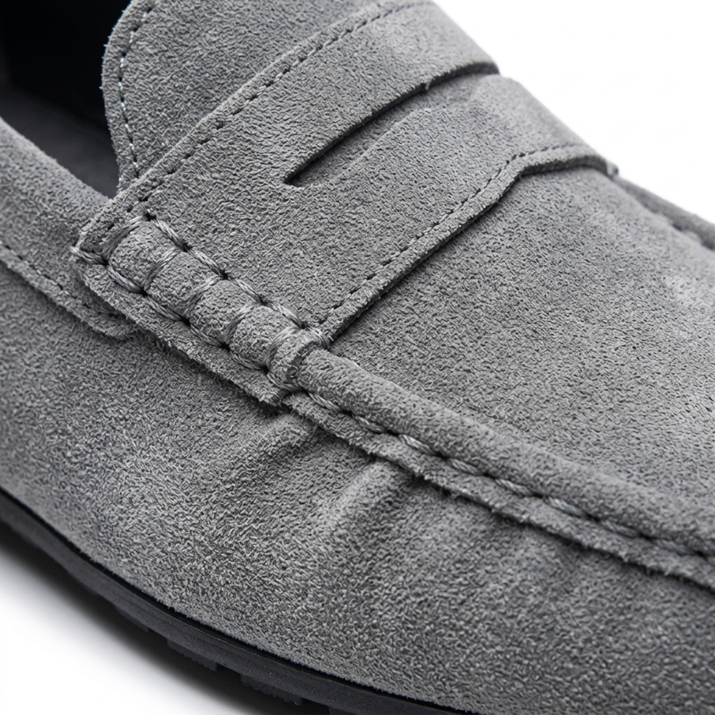 Mocassins en daim pour homme — bride penny — style quotidien décontracté