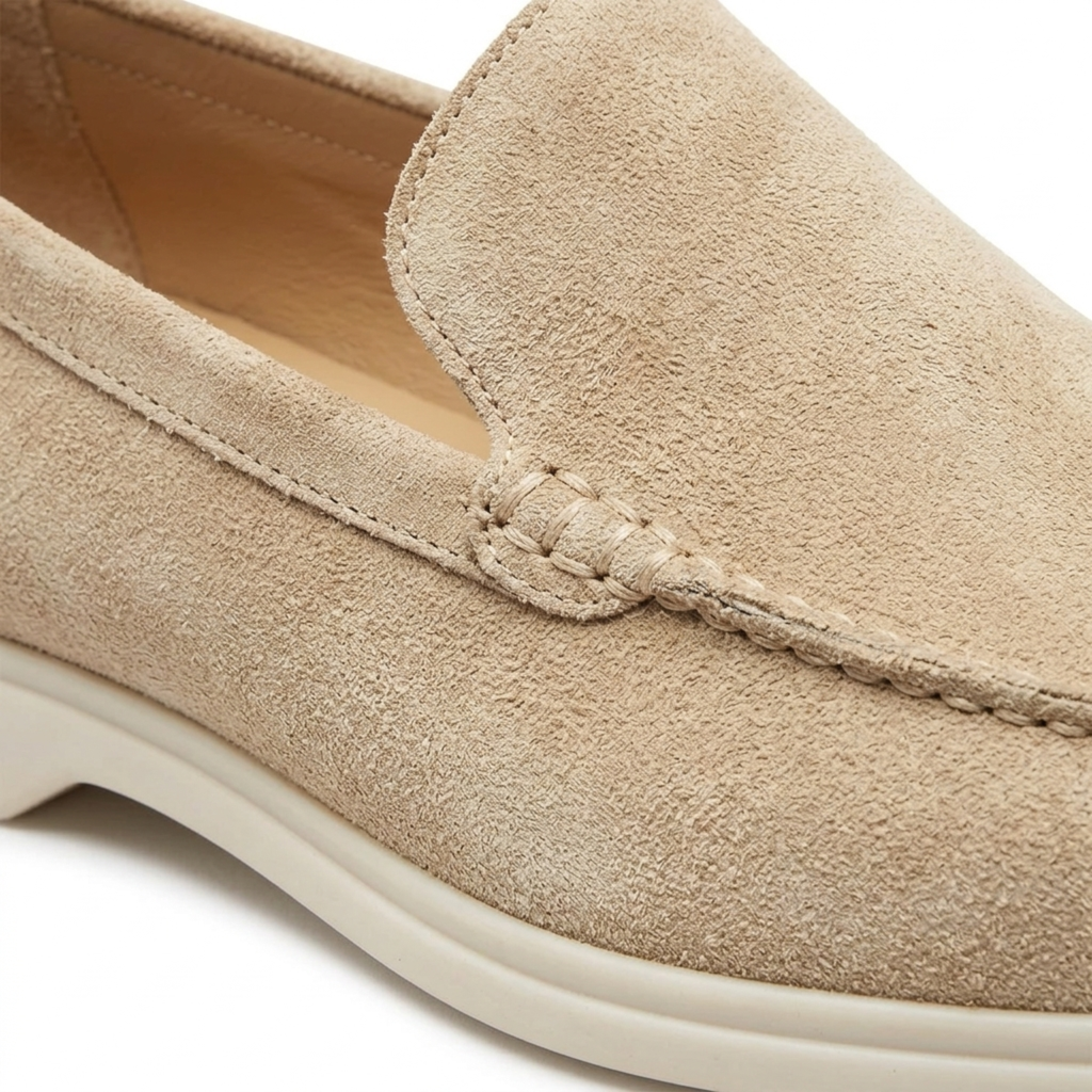 Mocassins en daim pour homme — semelle en caoutchouc — confort quotidien