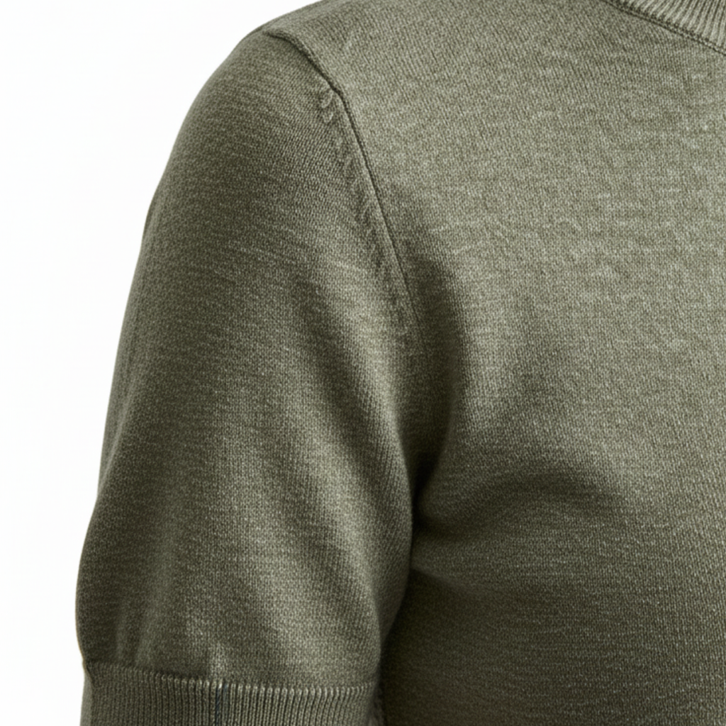 T-shirt en Maille Fine pour Femme à Col Rond et Manches Courtes Ajustées
