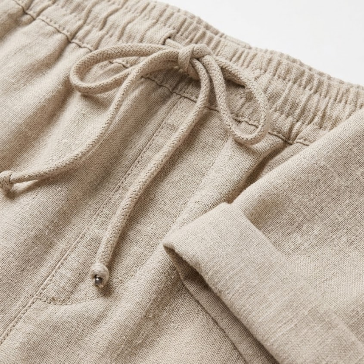 Short en Coton et Lin avec Taille Élastique et Poches pour Femmes