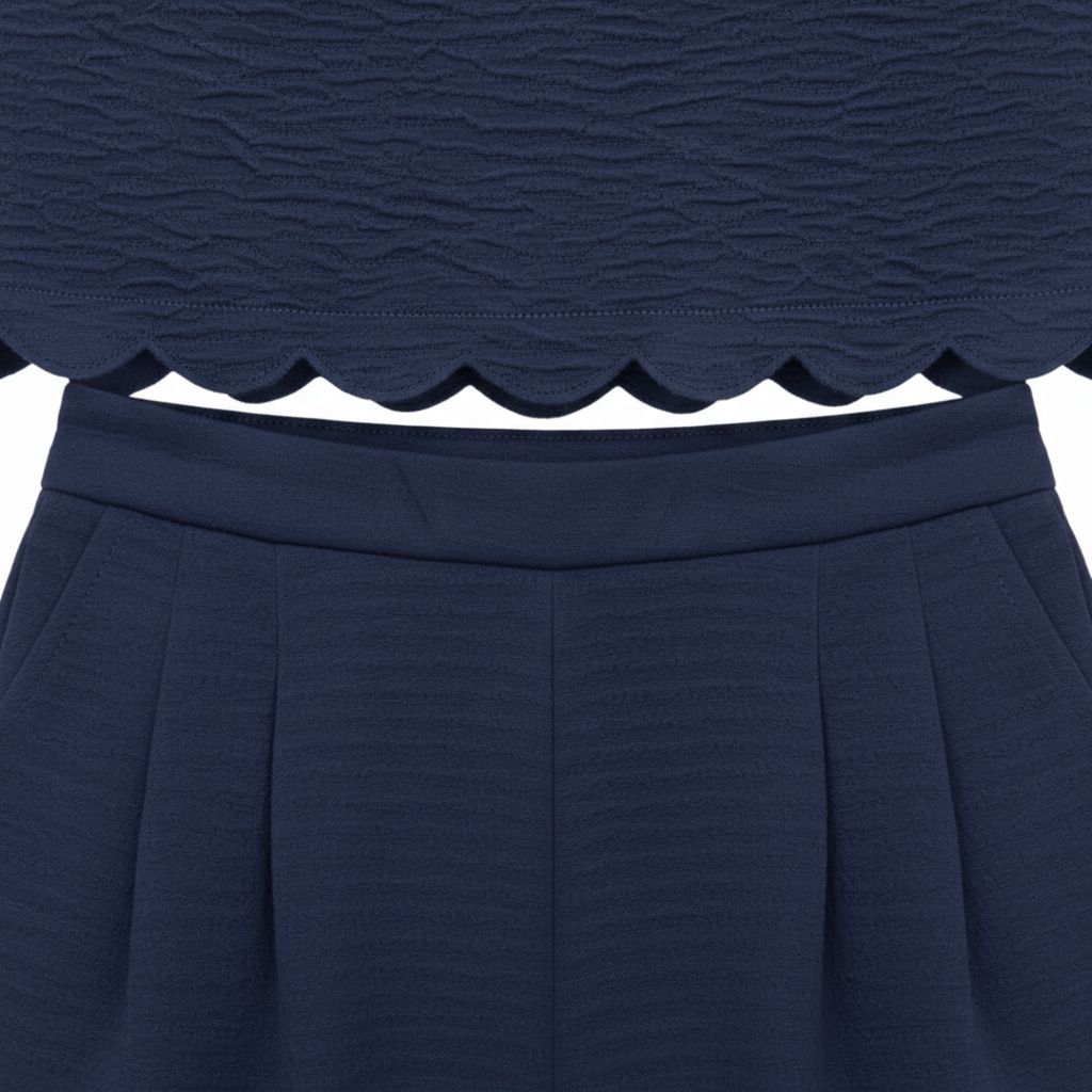 Ensemble deux pièces pour femmes : top sans manches à bordure coquillage et pantalon large longueur cheville