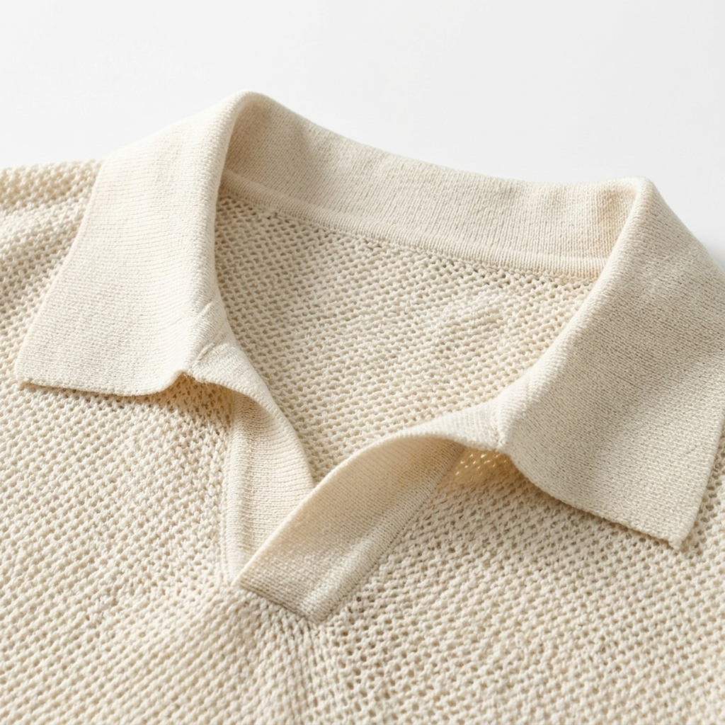 Polo en maille pour homme — coton et cachemire — coupe ajustée