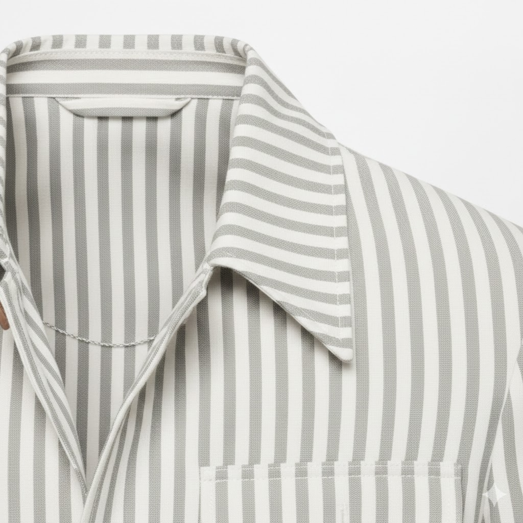 Veste Saharienne Rayée pour Homme – Ceinture et Poches Pratiques