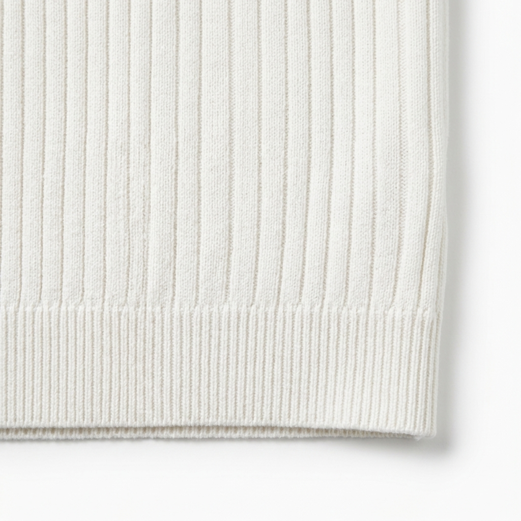 Polo homme en maille côtelée avec col en v et manches courtes — détente